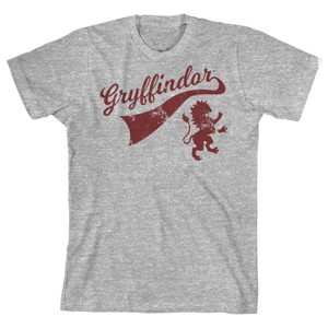 Harry Potter Gryffindor Collegiate Logo Boy's Athletic Heather T-shirt - 1 of 2