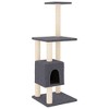 vidaXL Cat Tree Dark grey Engineered wood, plush, sisal 40.9 in Cat Tree - 2 of 4