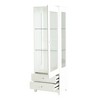 Gulches 71'' Freestanding Upholstered Display Cabinet White Glass Door Cabinet,Adjustable Shelves - 3 of 4