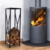 Decorative Firewood Storage Log Rack Holder for Outdoor Indoor Fireplace Fireplace Storage Log Rack Holder Wood Storage Logs Holder Fireside Holders - 2 of 4