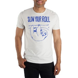 Slow Your Roll Sloth Men's White T-Shirt - 1 of 1