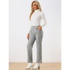 INSPIRE CHIC Women's Plaid Elastic Waist Casual Work Office Long Pants - 3 of 4