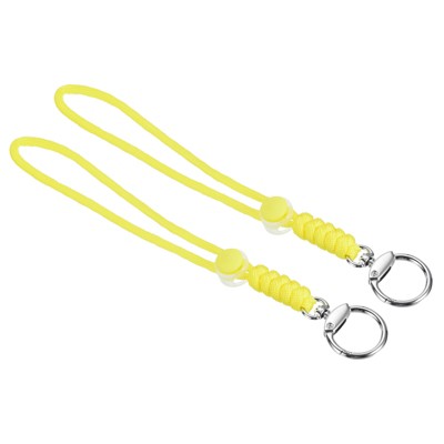 Unique Bargains Braided Wrist Polyester Keychain Wallets Badges Lanyard with Hook 2 Pcs
