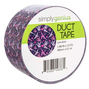 Simply Genius Pattern Duct Tape Heavy Duty, Colored Craft Supplies for Kids & Adults DIY Projects, 1.8 in x 10 yards (Love Birds) - 1 of 4
