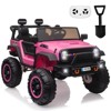Electric Ride On Car, 24V 2 Seats for Kids, with Remote Control, 4WD Spring Suspension, 2 Speeds, Music, for 3+ - 2 of 4