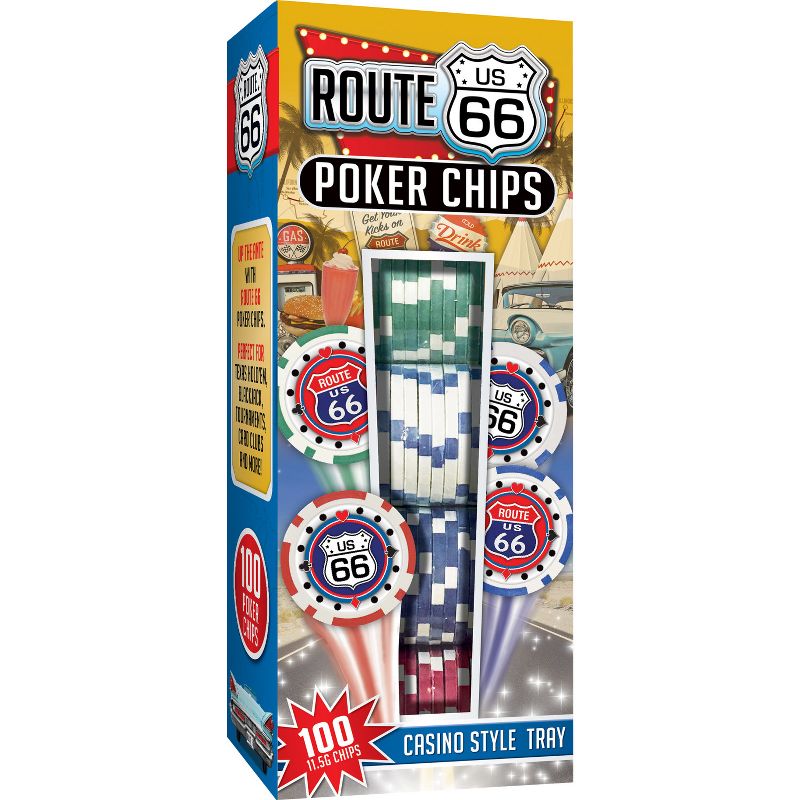MasterPieces Casino Style 100 Piece Poker Chip Set - Route 66, 2 of 6