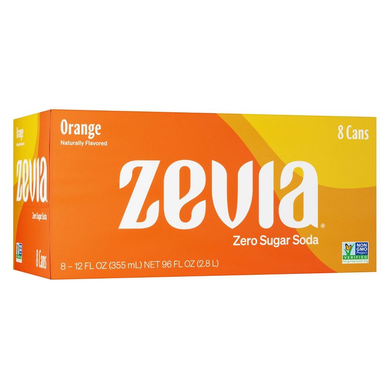 Zevia Orange Zero Calorie Soda - 8pk/12 fl oz Cans, 1 of 5