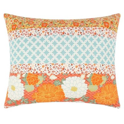 Colorful Floral and Bird Print Cotton Polyester Standard Sham