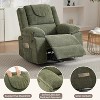 Rocking Nursery Glider Recliner Chair,360 Degree Swivel Rock Recliner Chairs Single Sofa with Vibration Massage and Heating for Living Room Bedroom - 4 of 4
