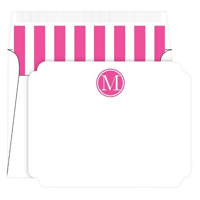 10ct Die-Cut Social Set Preppy Stripe Monogram - M