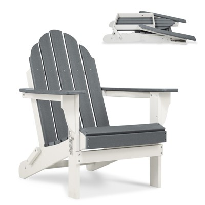 Aoodor HDPE Outdoor All-Weather Folding Adirondack Chair for Patio, Garden, Backyard, Deck Lawn Fire Pit 31.5'' (L) x 28.74'' (W) x 37'' (H)