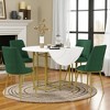 5-Piece Round Drop Leaf Dining Table Set, Faux Marble Top, 4 Upholstered Chairs, Compact Folding Kitchen Table Set with Metal Frame for Dining Room - 2 of 4