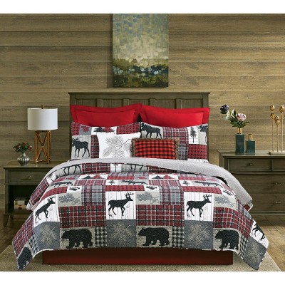 Red and Black Buffalo Check Christmas Throw Pillow Set