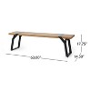 Set of 2 Zora Outside Wood Bench with Metal Frame and Legs-Christopher Knight Home - 3 of 4