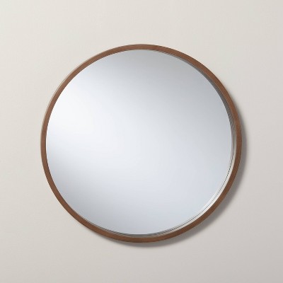 Large Round Wood Mirror - Foter