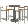 vidaXL Patio Bar Set Bar Stool Bistro Table Poly Rattan and Solid Wood Acacia - 3 of 4