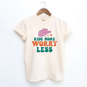 Simply Sage Market Women's Ride More Worry Less Short Sleeve Garment Dyed Tee - 1 of 2