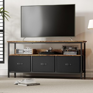 TV Stand Dresser for Bedroom with 3 Fabric Drawer Entertainment Center for 55 Inch Television - 1 of 4