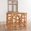 vidaXL Outdoor Patio Bar Set - 5 Piece Garden Bar Furniture Set with Stools - Solid Acacia Wood with Oil Finish - Weather-Resistant - Brown - 2 of 4