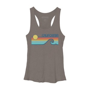 Women's Design By Humans California Retro Sunset By LuckyU Racerback Tank Top - 1 of 3