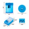 BAZIC Products® Dual Blade Square Sharpener with Receptacle & Round Receptacle Sharpener, Assorted Colors, 2 Per Pack, 24 Packs - 3 of 4