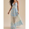 Mocamel  Women Y2k Boho Maxi Dress Floral Print Spaghetti Strap Sleeveless V Neck Cami Long Dress Summer Lace - 3 of 4