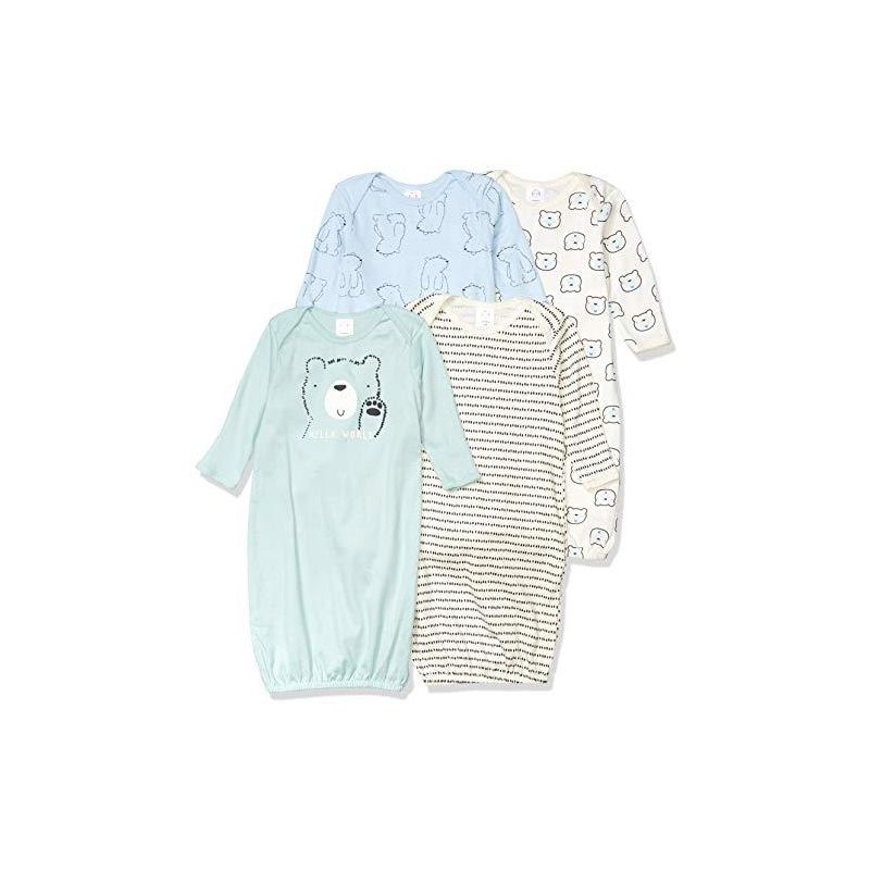 Gerber Baby Boys' Long Sleeve Gowns with Mitten Cuffs - 4-Pack, 4 of 9