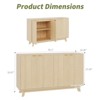 Buffet Cabinet with Storage, Wood Sideboard with 4 Doors and Adjustable Shelves - 2 of 4
