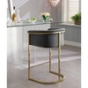 Meridian Furniture,Donatella Grey Velvet Stool - 3 of 4