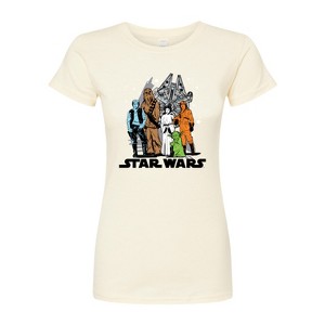 Women's - Star Wars - Luke, Leia, Yoda Group Fitted Graphic T-Shirt - 1 of 3