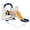 3 in 1 Toddler and Swing Set, Climber Playset with Basketball Hoop, Freestanding Indoor Outdoor Playground for Kids - 2 of 4
