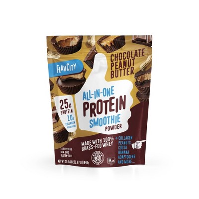 FlavCity Protein Smoothie Powder - 10 Servings - Chocolate Peanut Butter - 460gms