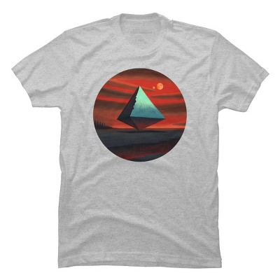 Men's Design By Humans Moon Pyramid By RemusCB T-Shirt