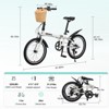 Gulches 20 Inch Folding Bike for Adults, 6-Speed Steel Frame City Commuter with Basket, Phone Holder & Fenders, Dual V-Brake Portable Bicycle - 2 of 4