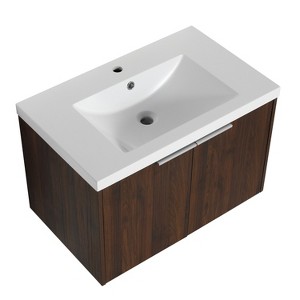 Dolonm Floating Bathroom Vanity with Sink,Soft-Close Doors,Eco-Friendly Paint-Free Board,Modern Design for Small Spaces-Fully Assembled - 1 of 4