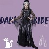 Joyfy Girls Princess Costume Halloween, Elegant Black Dress Halloween Costumes Outfit with Headband for Kids Halloween Ghost Role Play Party - 3 of 4