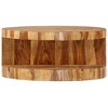 vidaXL Round Coffee Table 25.6"x11.8" Solid Sheesham Wood - 2 of 4