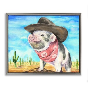 Stupell Industries Wild West Cowboy Pig, 31" x 25" - 1 of 4