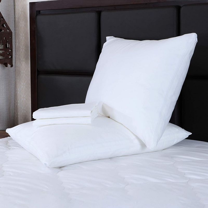 Better Bed Collection Zipped Poly/Cotton PIllow Protectors - 4 Pack White, 5 of 7