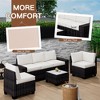 Jojoka 6 Pieces Outdoor patio Sectional Furniture PE Rattan Sofa Set, All Weather Wicker Modular Patio Conversation Couch Sets with Coffee Table - 2 of 4