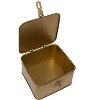 Storied Home Square Decorative Metal Boxes with Lid, Gold, Set of 3 - 3 of 4
