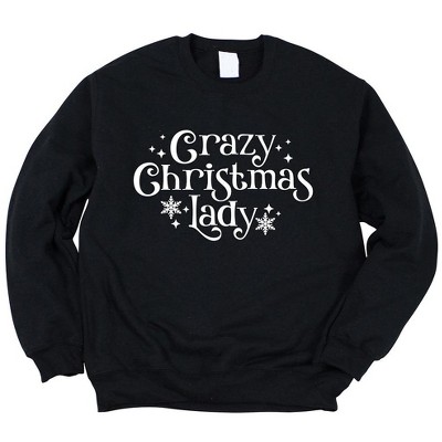 Simply Sage Market Women's Graphic Sweatshirt Crazy Christmas Lady