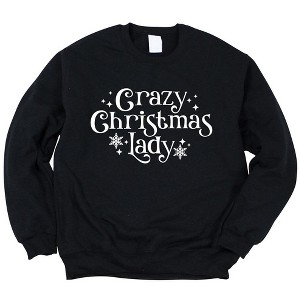 Simply Sage Market Women's Graphic Sweatshirt Crazy Christmas Lady - 1 of 4