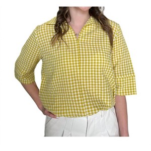 Women's Gingham Collared Top - Before You - 1 of 1