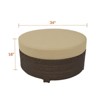 Covers&All Large Round Ottoman in Aspen Wicker with Sunbrella Cushion, 34 in D x 18 in H - 3 of 4