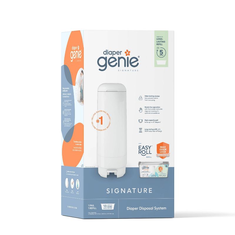 Diaper Genie Signature Diaper Pail with 18 Bags, 3 of 11