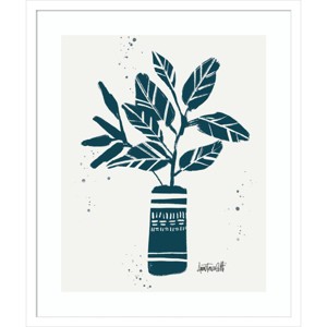 21" x 25" Monochrome Blue Botanical Sketches VI by Anne Tavoletti Wood Framed Wall Art Print - Amanti Art: Lithograph, Bohemian Style - 1 of 4