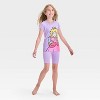 Girls' Princess Peach 3pc Pajama Set - Purple - 3 of 4