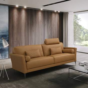 84" Tussio Sofa Saddle Tan Leather - Acme Furniture