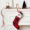 20" Plaid Monogram Christmas Holiday Stocking with Faux Fur Cuff Red/Green/White - Wondershop™ - 2 of 3